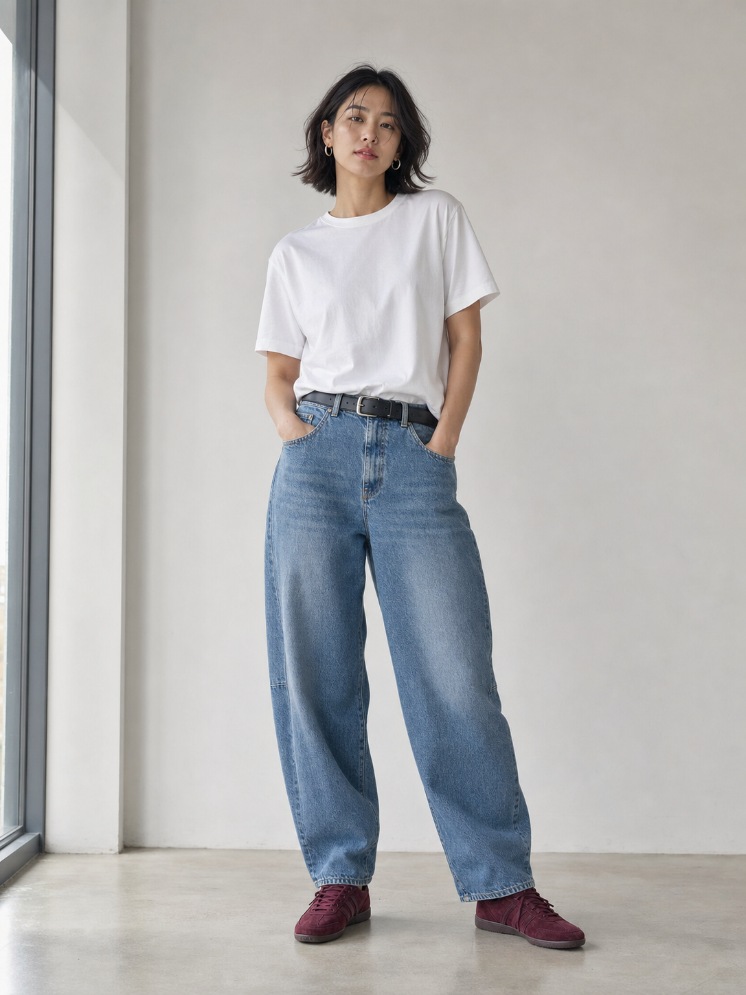 White tee and denim