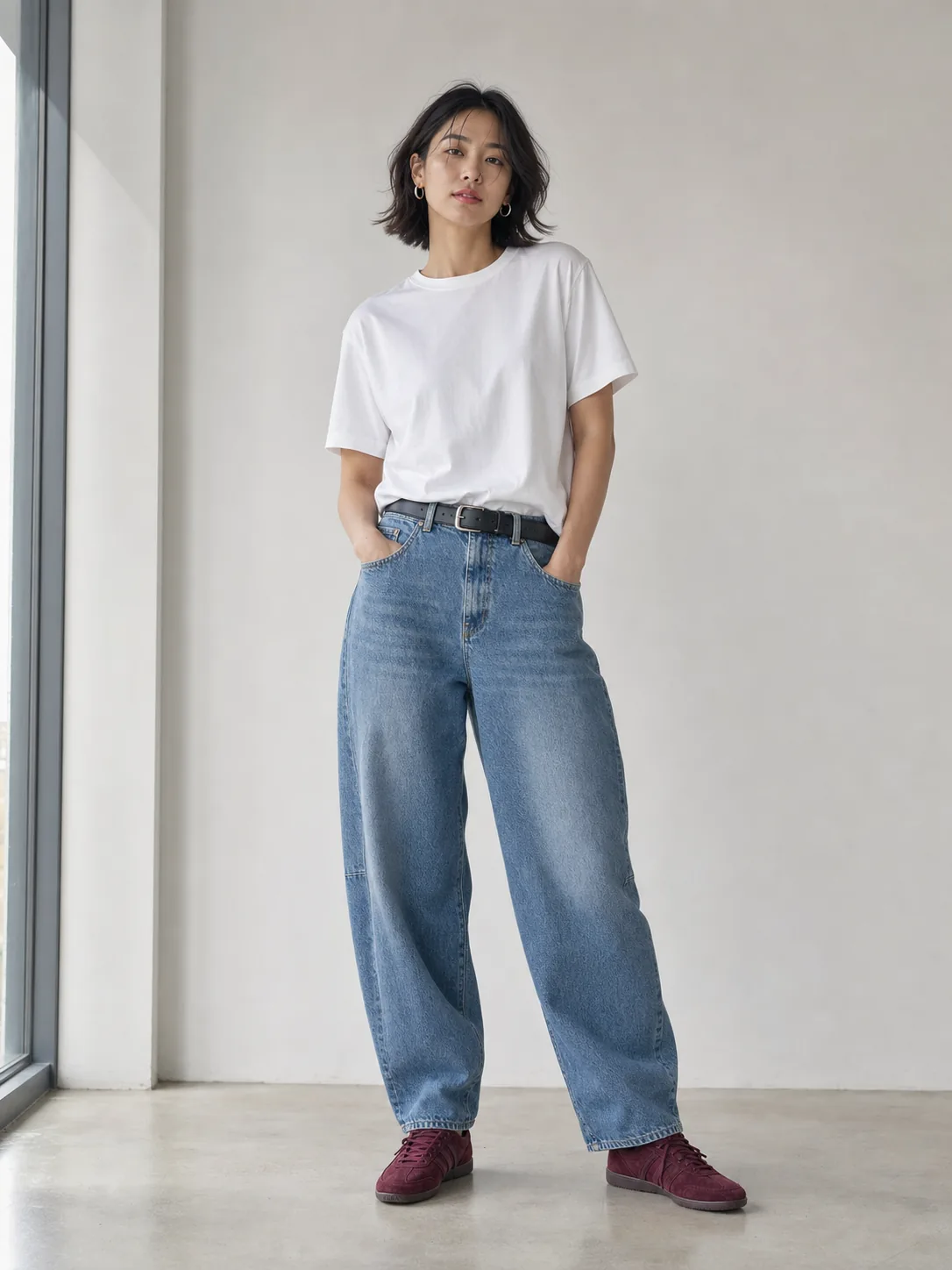 White tee and denim